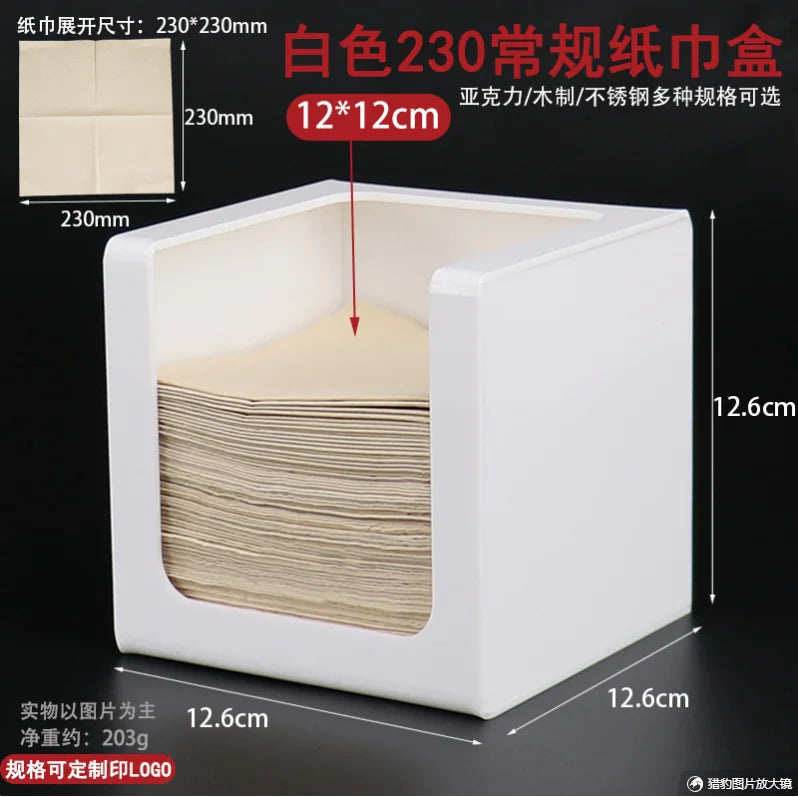Soporte de acrílico para vasos, estante de almacenamiento de bambú, organizador de tienda de té con leche, caja de pañuelos, soporte para vasos de té con leche, soporte para servilletas