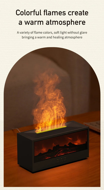 VISSKO-humidificador de aire creativo para chimenea, difusor de aceites esenciales con apagado automático sin agua y luz LED, Control remoto para regalo