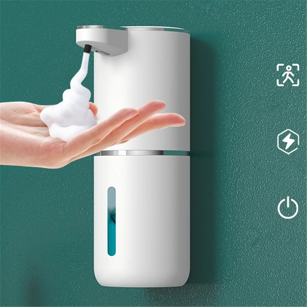 Dispensador de jabón inductivo inteligente de 4 engranajes, Sensor automático, distribuidor de espuma, generador de líquido de montaje en pared, lavadora de manos automática sin contacto