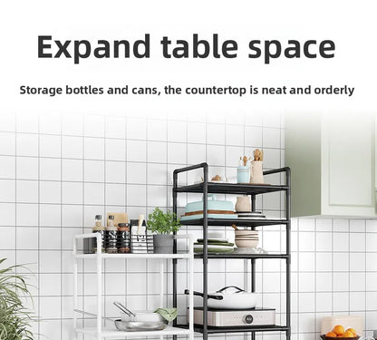 Estante de almacenamiento de piso multicapa para cocina, estante de almacenamiento extraíble para el hogar, estante de pared integrado