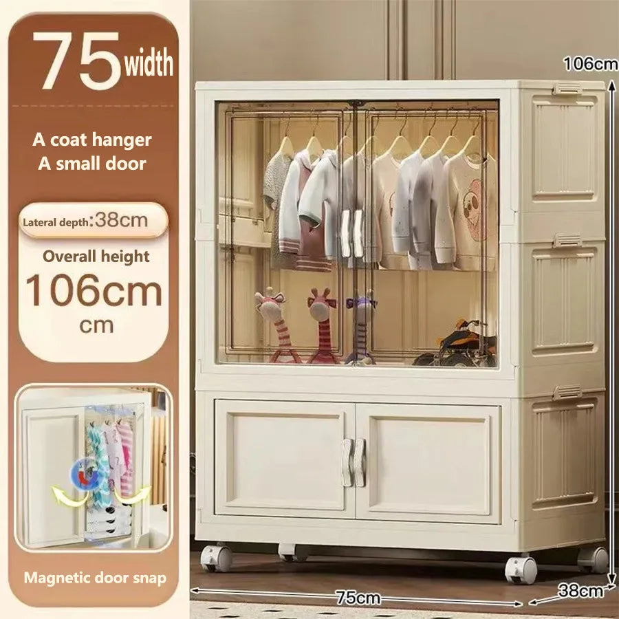 Gabinete de almacenamiento, caja de almacenamiento plegable para el hogar, sala de estar, gabinete de juguetes, estante de almacenamiento, gabinete de aperitivos, almacenamiento de cocina sin instalación