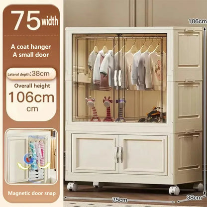 Gabinete de almacenamiento, caja de almacenamiento plegable para el hogar, sala de estar, gabinete de juguetes, estante de almacenamiento, gabinete de aperitivos, almacenamiento de cocina sin instalación