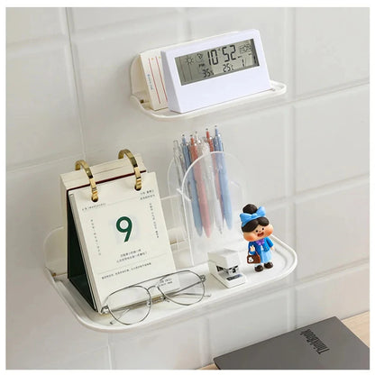 Estante de pared plegable sin perforaciones, estante flotante de plástico montado en la pared, para el hogar, baño, toalla, estante de almacenamiento de ropa