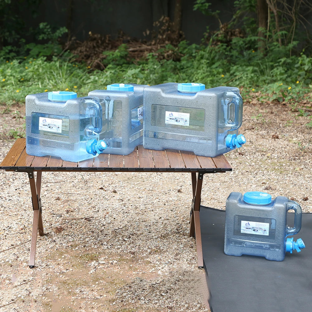 Contenedor de agua portátil con grifo, gran capacidad para acampar, almacenamiento de agua para cocinar, 6/8/13/18L