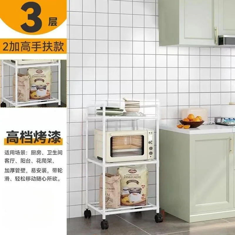 Estante de almacenamiento de cocina, estante de almacenamiento doméstico multicapa de pie, balcón móvil, estante simple multifuncional para dormitorio
