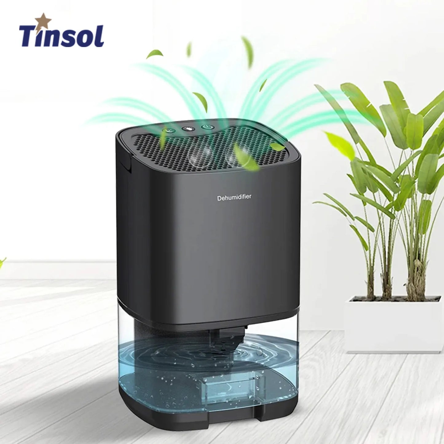 TINSOL-deshumidificador de aire portátil, silencioso, secador de aire para el hogar, dormitorio, oficina, cocina, desodorante