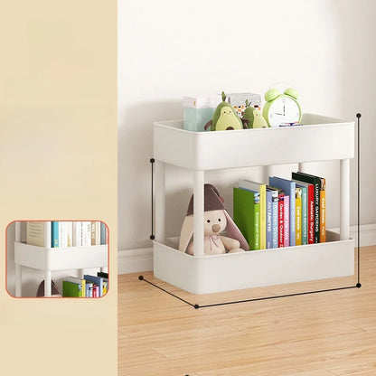 Estantería Móvil para Libros Debajo del Escritorio, Simple, para Uso Doméstico, Carrito Pequeño para Libros, Librería con Rue...