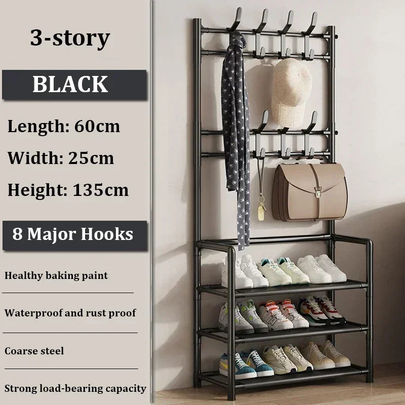 Colgador de ropa, Zapatero multicapa, puerta DIY, estante para sombreros y zapatos, organizador Simple de pie para sala de estar, estantes de almacenamiento