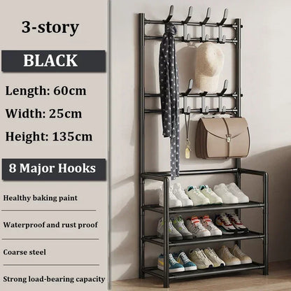 Colgador de ropa, Zapatero multicapa, puerta DIY, estante para sombreros y zapatos, organizador Simple de pie para sala de estar, estantes de almacenamiento