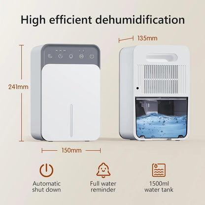 Deshumidificador de aire portátil, máquina absorbente de humedad silenciosa, secador de aire para el hogar, dormitorio, oficina, cocina, desodorante, enchufe europeo