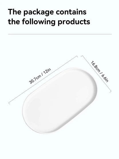 Bandeja de almacenamiento de plástico ovalada, bandeja reutilizable para servir alimentos, bandeja de fruta y postre, organizador de cocina, bandeja de exhibición de joyería multiusos