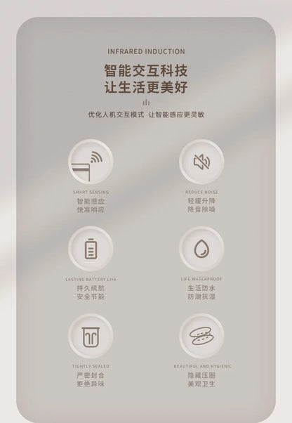 Cubo de basura inteligente de 15L, contenedor automático con Sensor sin contacto, impermeable, inodoro, para baño, cocina, dormitorio, cesta de basura moderna