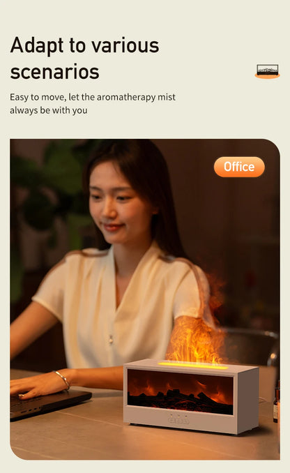 VISSKO-humidificador de aire creativo para chimenea, difusor de aceites esenciales con apagado automático sin agua y luz LED, Control remoto para regalo