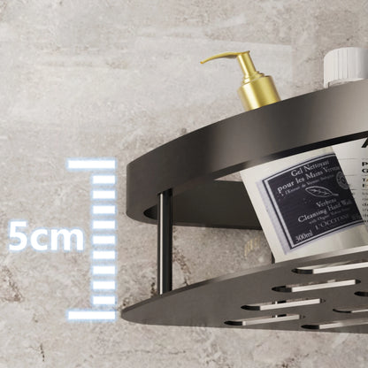 Estante de baño Sin taladro Aleación de aluminio Estante de almacenamiento de champú Montado en la pared Estantes de esquina para ducha de inodoro Accesorios de baño