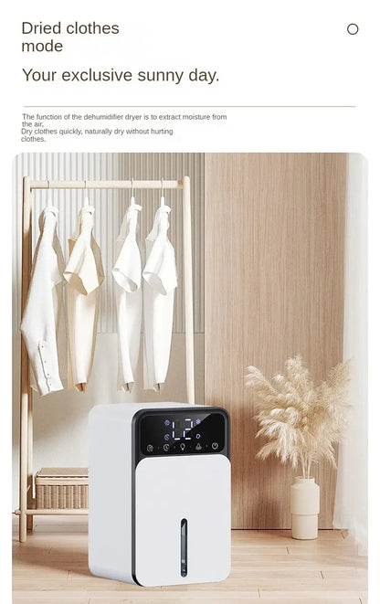 Deshumidificador inteligente, deshumidificador de dormitorio para el hogar, deshumidificador de aire, secador de absorción de humedad y eliminación de humedad del sótano