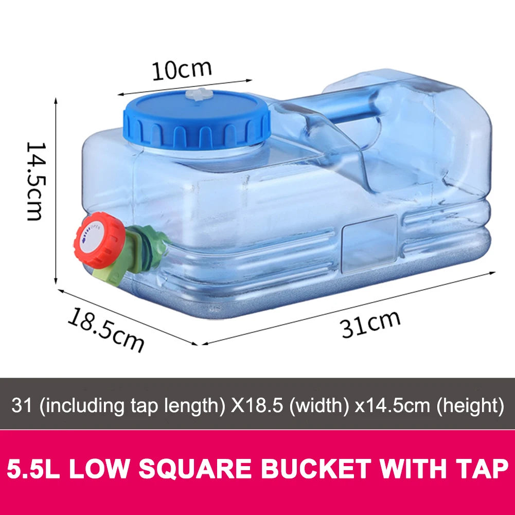 Contenedor de agua portátil con grifo, gran capacidad para acampar, almacenamiento de agua para cocinar, 6/8/13/18L