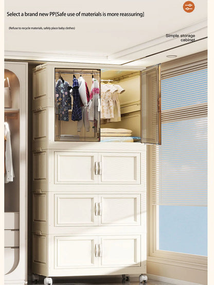 Gabinete de almacenamiento, caja de almacenamiento plegable para el hogar, sala de estar, gabinete de juguetes, estante de almacenamiento, gabinete de aperitivos, almacenamiento de cocina sin instalación