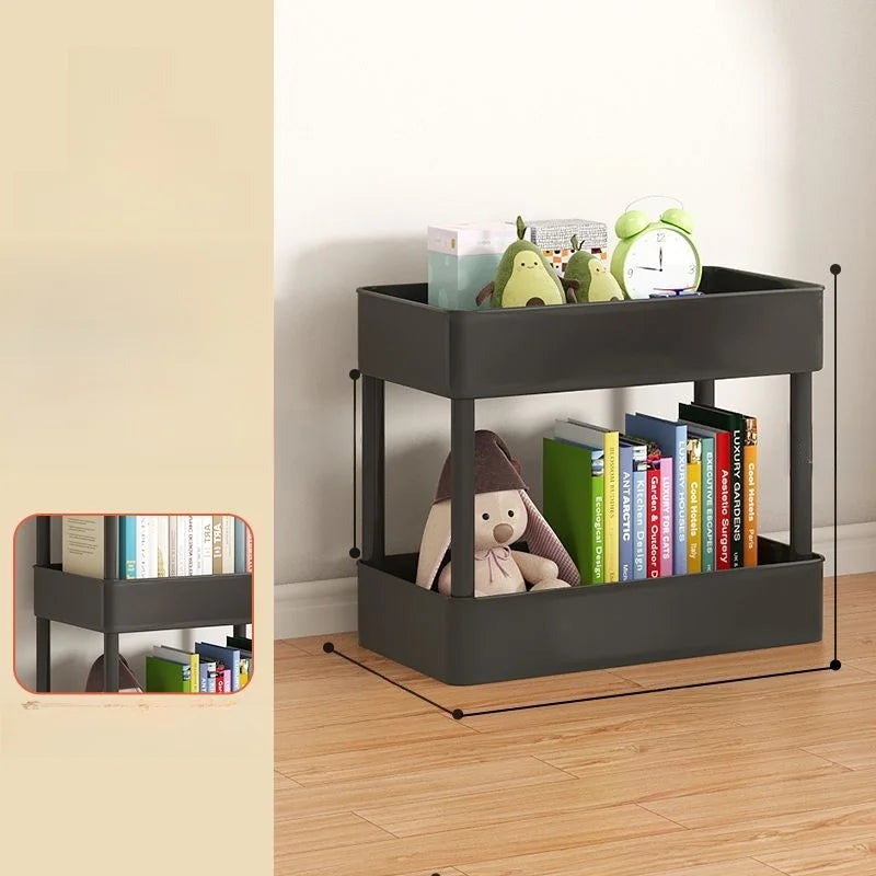 Estantería Móvil para Libros Debajo del Escritorio, Simple, para Uso Doméstico, Carrito Pequeño para Libros, Librería con Rue...