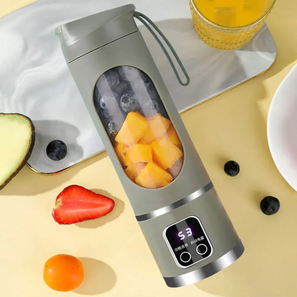 Exprimidor eléctrico portátil para el hogar, minibotella exprimidora con carga inalámbrica USB, taza de 450ml, batidora de Mano Eléctrica