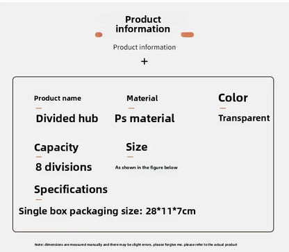 Caja de almacenamiento de cables de datos de plástico transparente, cable doméstico, cargador de teléfono móvil, Cable de carga, caja de acabado, caja de rejilla dividida