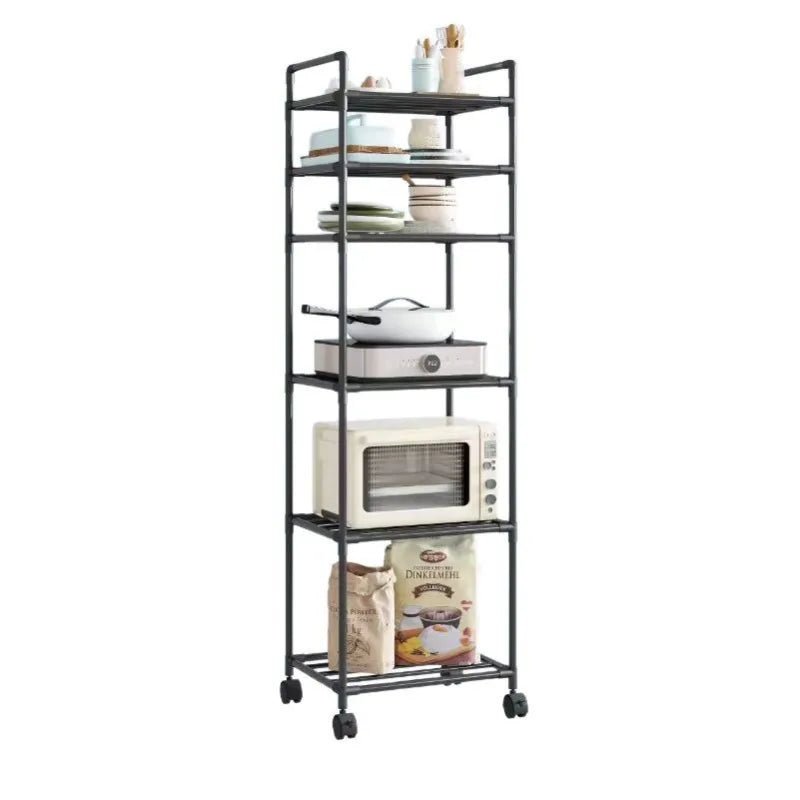 Estante de almacenamiento de cocina, estante de almacenamiento doméstico multicapa de pie, balcón móvil, estante simple multifuncional para dormitorio