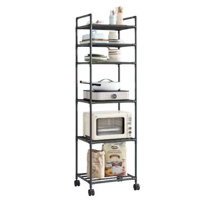 Estante de almacenamiento de cocina, estante de almacenamiento doméstico multicapa de pie, balcón móvil, estante simple multifuncional para dormitorio