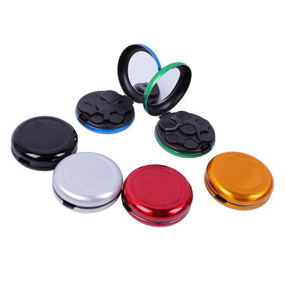 Mini caja de almacenamiento de monedas de Euro con espejo, portátil, aleación de aluminio, Circular, Zero, monedero, moda creativa, 1 unidad