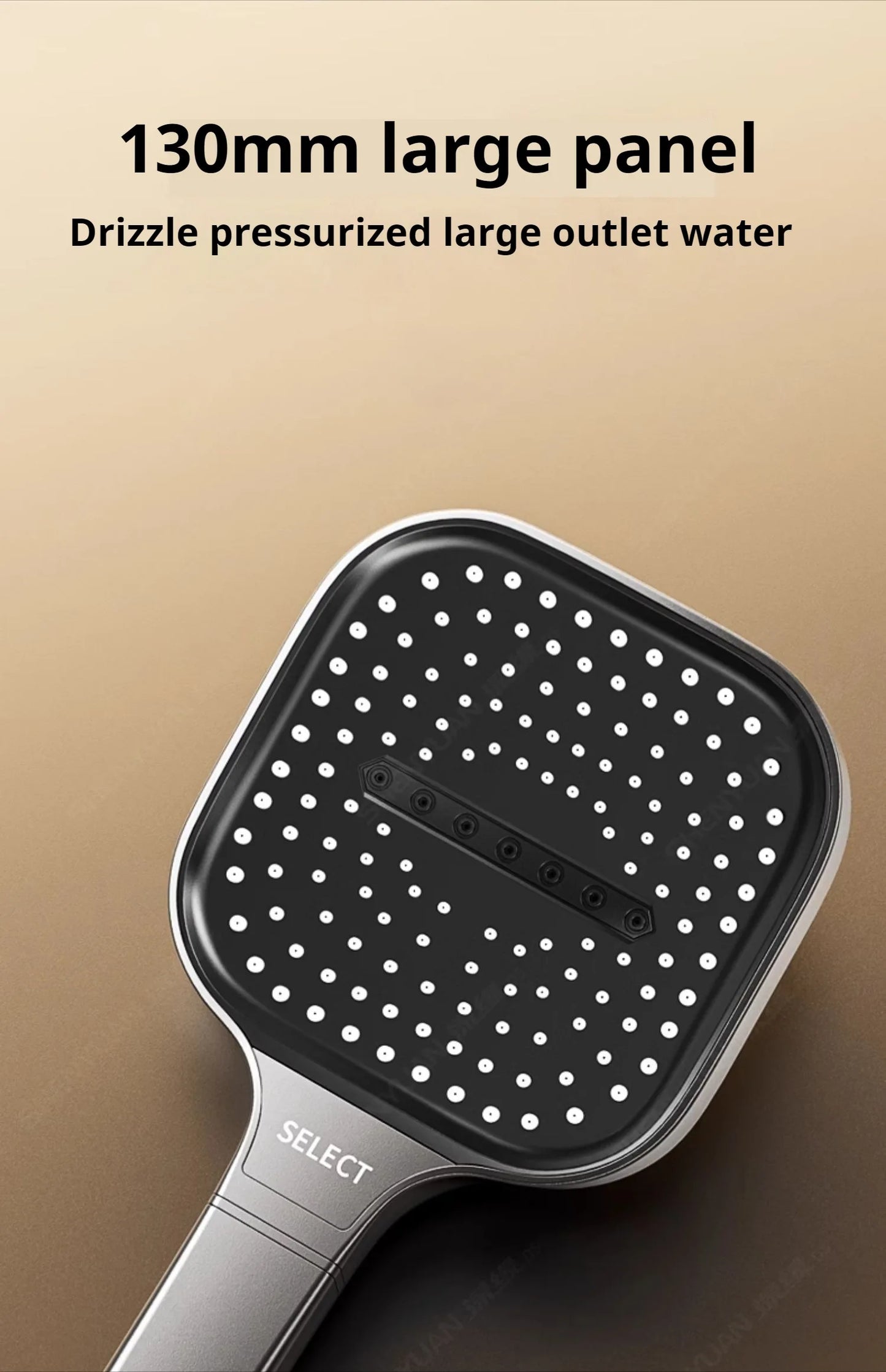 Cabezal de ducha de alta presión con Panel grande de 13CM con filtro, 3 modos, boquilla de lluvia con pulverizador de gran flujo, cabezal de ducha cuadrado para baño