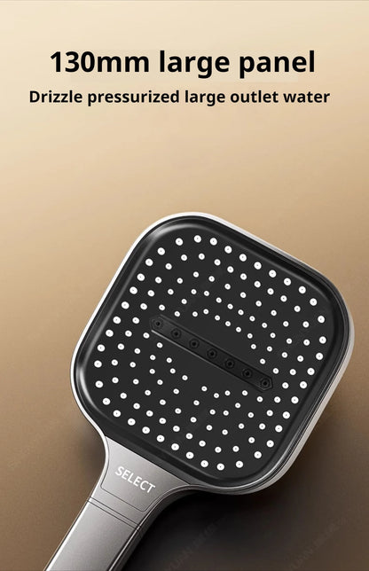 Cabezal de ducha de alta presión con Panel grande de 13CM con filtro, 3 modos, boquilla de lluvia con pulverizador de gran flujo, cabezal de ducha cuadrado para baño