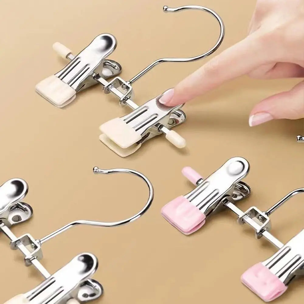 Clips antideslizantes para secado de ropa, soportes para botas 360 °   Clips giratorios para almacenamiento de sombreros, pinzas ajustables para ropa, Clip para pantalones de acero inoxidable