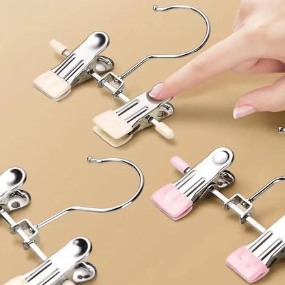 Clips antideslizantes para secado de ropa, soportes para botas 360 °   Clips giratorios para almacenamiento de sombreros, pinzas ajustables para ropa, Clip para pantalones de acero inoxidable