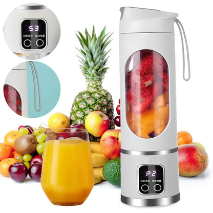 Exprimidor eléctrico portátil para el hogar, minibotella exprimidora con carga inalámbrica USB, taza de 450ml, batidora de Mano Eléctrica