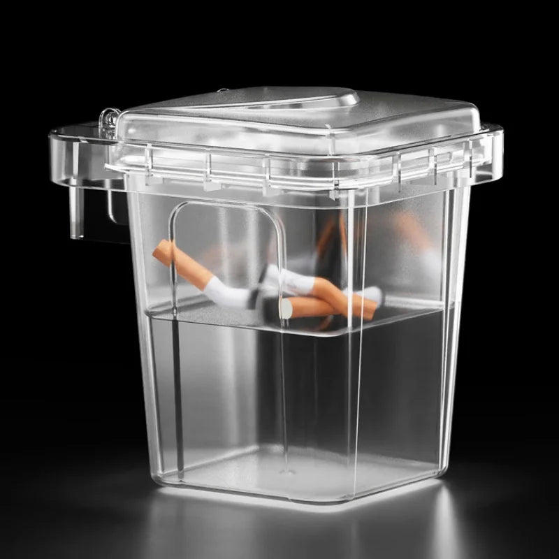 Cenicero colgante de pared de acero inoxidable con tapa, cubo de basura en forma de baño, sala de estar, decoración de baño sin perforaciones a prueba de cenizas