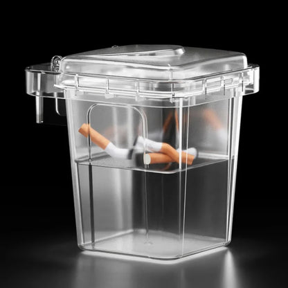 Cenicero colgante de pared de acero inoxidable con tapa, cubo de basura en forma de baño, sala de estar, decoración de baño sin perforaciones a prueba de cenizas