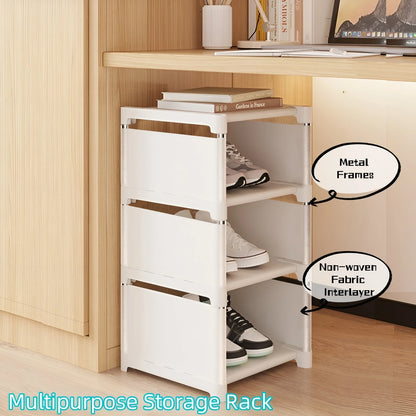 Organizador de zapatos de 6/8 capas, marco de Metal que ahorra espacio y Zapatero de tela multicapa, estante T1 para entrada, pasillo, sala de estar, 1 unidad