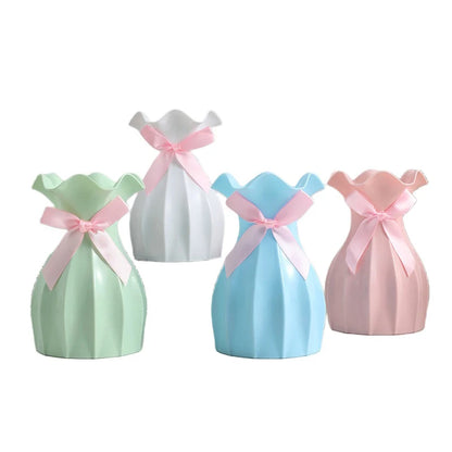 Jarrón de Plástico con Diseño de Ondas de Agua, Estilo Nórdico Moderno, para Decoración del Hogar, Sala de Estar, Escritorio, 1 Pieza