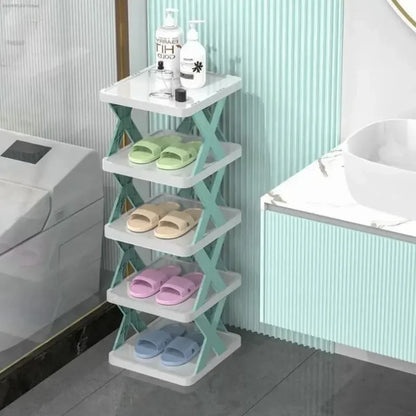 Estantes para zapatos, organizador de almacenamiento, estantes para zapatos desmontables, ahorra familia, estante para el hogar, estante para zapatos Simple multicapa, gabinete de Color