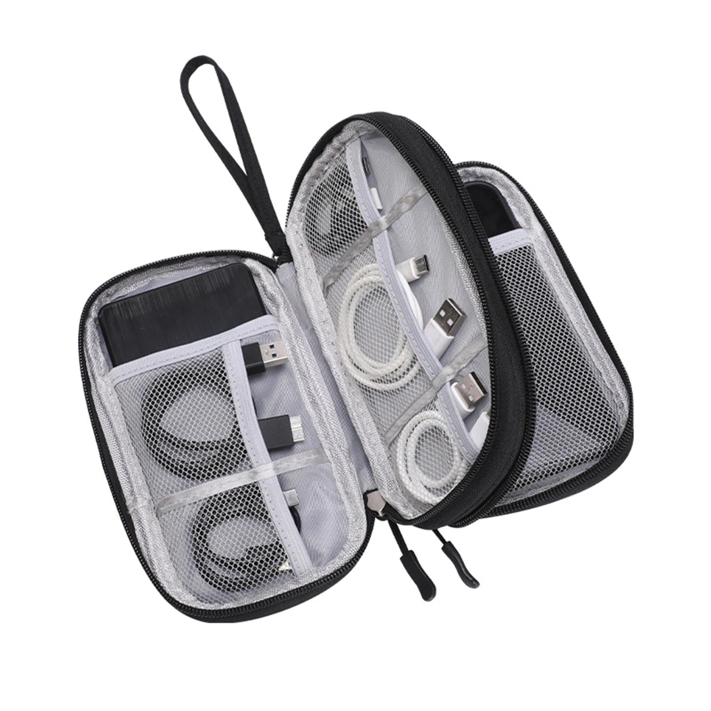 Bolsa organizadora de cables de datos, bolsa de almacenamiento de viaje, funda de accesorios electrónicos multifuncional para cargador de teléfono, Cables USB