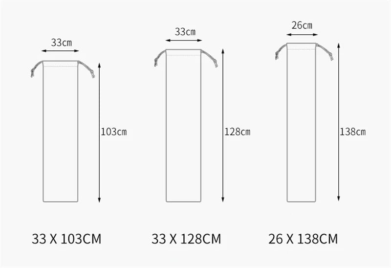 StoBag 10/5 Uds. Bolsas largas de nailon negro con cordón impermeable a prueba de polvo paraguas almacenamiento de embalaje bolsa organizadora de viaje reutilizable
