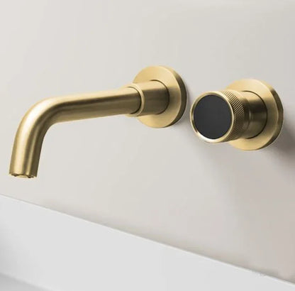 Grifo de baño de latón negro Diseño de pantalla digital inteligente oculto Grifo de lavabo de doble control frío y caliente gris de una sola manija