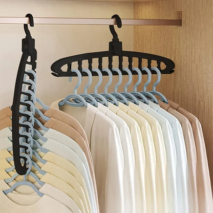 Colgador de ropa plegable con múltiples agujeros, estante de almacenamiento antideslizante, estantes para ropa que ahorran espacio, organizadores para armario, pantalones vaqueros, bufanda