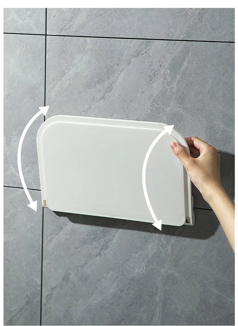 Estante de pared plegable sin perforaciones, estante flotante de plástico montado en la pared, para el hogar, baño, toalla, estante de almacenamiento de ropa