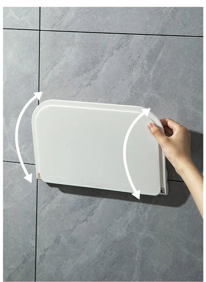 Estante de pared plegable sin perforaciones, estante flotante de plástico montado en la pared, para el hogar, baño, toalla, estante de almacenamiento de ropa