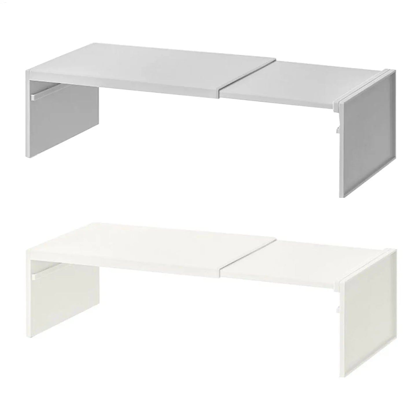 Estante de gabinete extensible, ahorro de espacio, estante en capas apilable, antideslizante, ligero, resistente, accesorios de almacenamiento de cocina