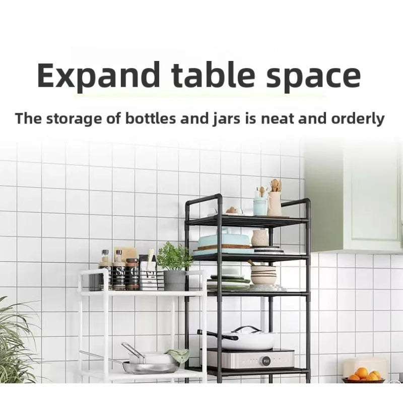 Estante de almacenamiento de cocina, estante de almacenamiento doméstico multicapa de pie, balcón móvil, estante simple multifuncional para dormitorio