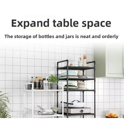Estante de almacenamiento de cocina, estante de almacenamiento doméstico multicapa de pie, balcón móvil, estante simple multifuncional para dormitorio