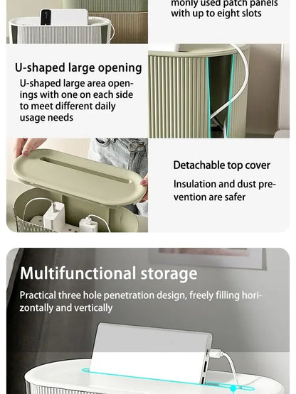 Caja organizadora de cables, accesorio para tiras de alimentación y cables de alimentación para el hogar y la oficina