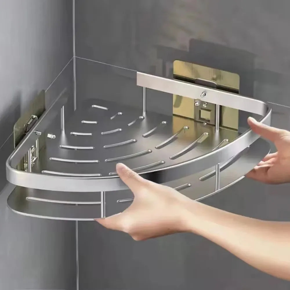 Nuevo Soporte adhesivo para champú y baño, estantes Caddy para ducha, almacenamiento sin taladro, soporte esquinero para toallas, estantes para 3/2/1 Uds.