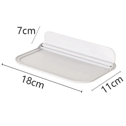 Estante de pared plegable sin perforaciones, estante flotante de plástico montado en la pared, para el hogar, baño, toalla, estante de almacenamiento de ropa