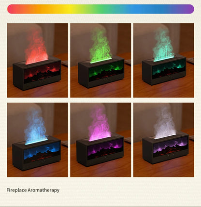 VISSKO-humidificador de aire creativo para chimenea, difusor de aceites esenciales con apagado automático sin agua y luz LED, Control remoto para regalo